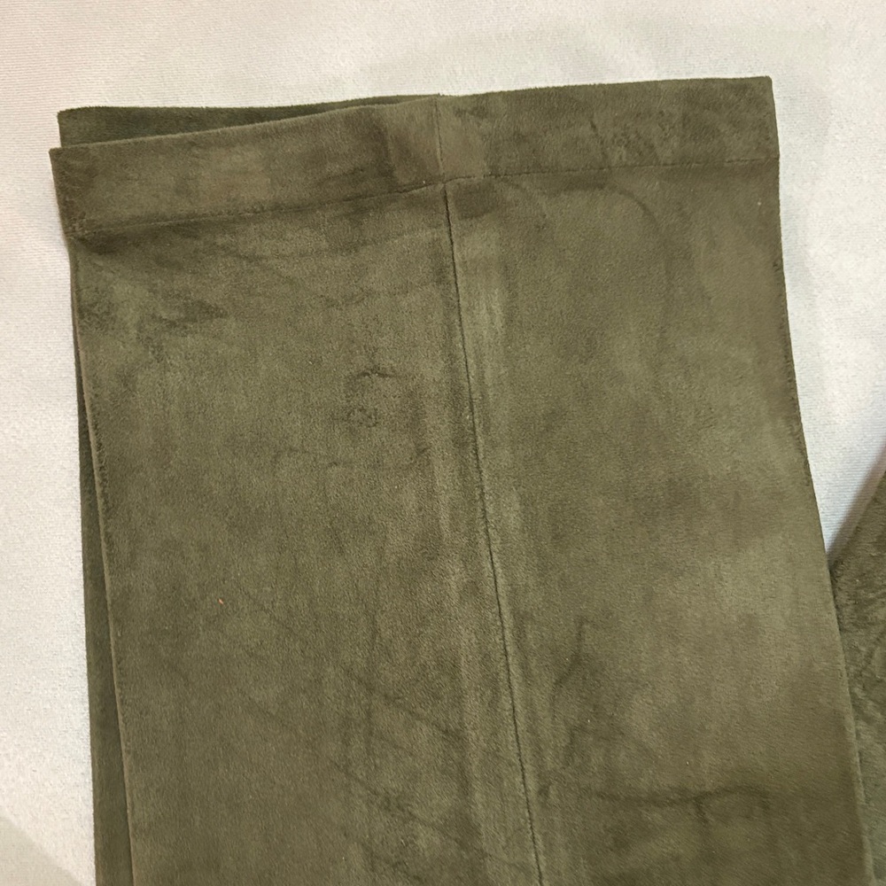 Men's Olive Suede Leather Green Pants Size 34 NWOT - Picture 8 of 10